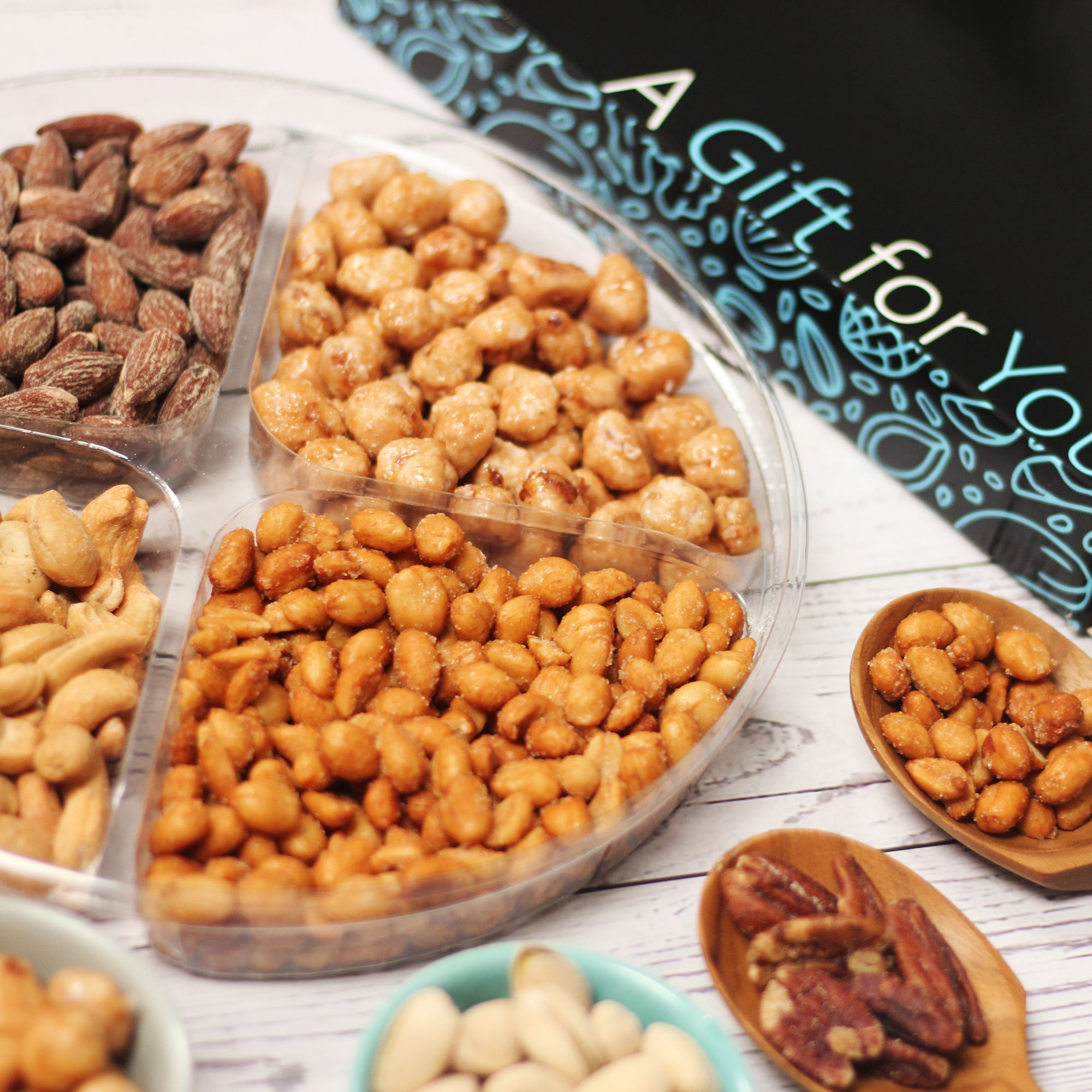 4 Section - Nuts Gift Basket