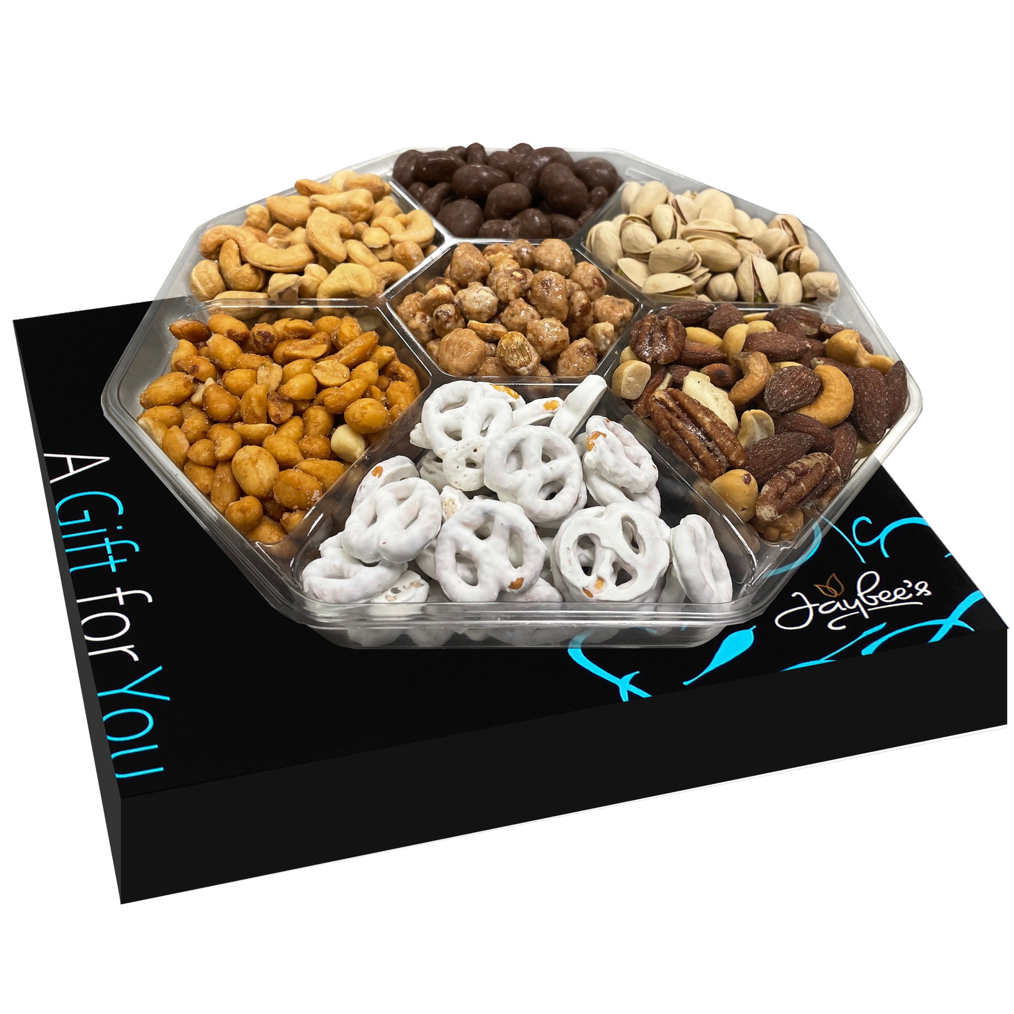 7 Sections - Nuts Gift Basket with Chocolate